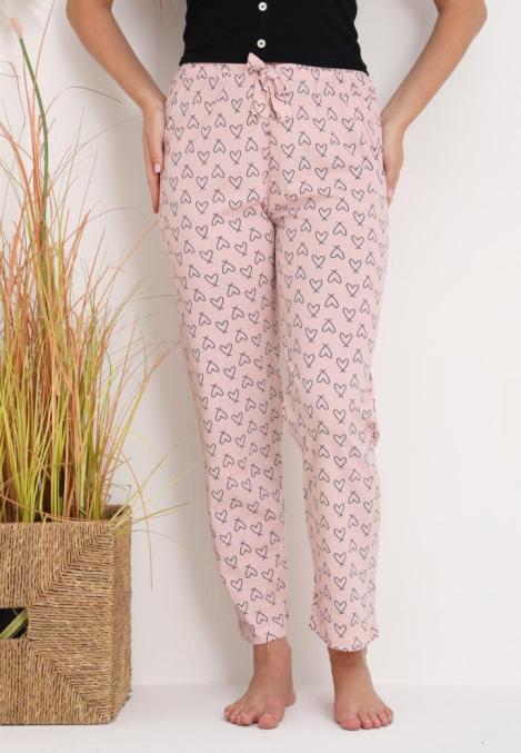 Pantaloni de Pijama Dama ,Culoare Roz Pudrat cu Negru ,Engros